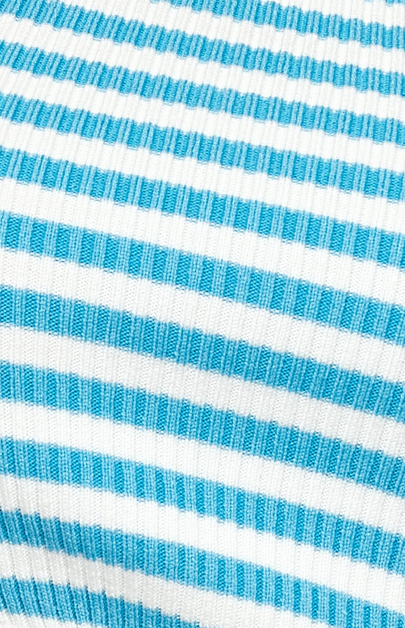 Samantha One Shoulder Stripe Midi Knit Dress in Sky Blue